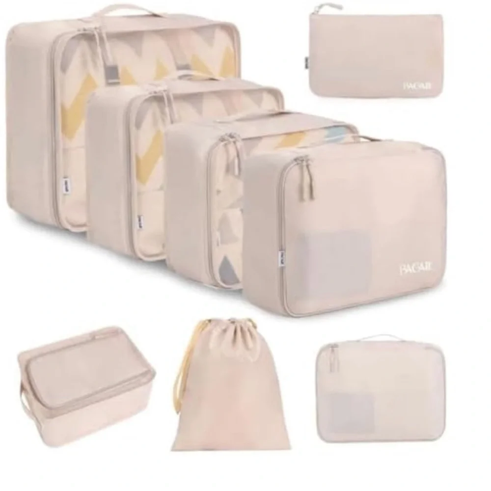 Bagail Cream Packing Cubes Set of 8